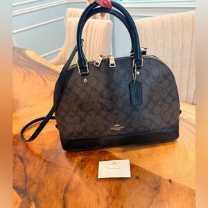 COACH Signature Sierra Satchel. Brown/Black | Gold Hardware | Crossbody EUC
